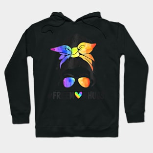 Ph Free Mom Hugs Messy Bun LGBT Pride Hoodie